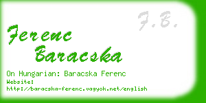 ferenc baracska business card